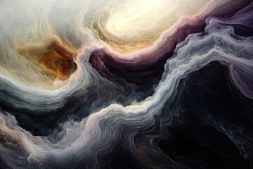 Wall Mural - abstract swirling landscape, ethereal textures and colors blend in a dreamy, otherworldly scene.