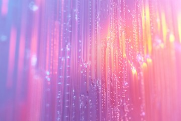 Wall Mural - abstract background with vertical pink and orange glowing lines and bubbles.