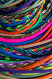 Close up of Multicolored Paracords in Various Sizes and Colors