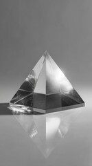 Clear glass pyramid object