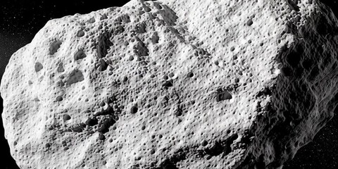An asteroid floating in outer space