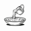 © 3okaad_Vectors - Gravy Pouring from Boat in Simple Line Art Design