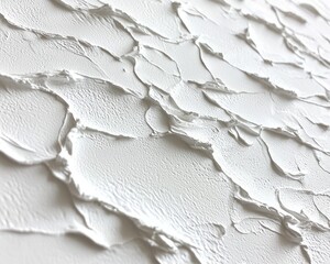 Wall Mural - Thick, textured white paint strokes creating an abstract pattern on a canvas