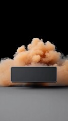 Wall Mural - Layout movement shot Abstract Smoke Cloud with Blank Space for Text Over Dark Background