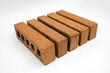 © 코끼리 잠자는 - Five Brown Hollow Bricks Isolated on White Background