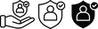 © MdShahin - User security protection icon set, shield with check mark and profile symbol vector illustration, data safety privacy design, secure account concept