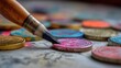 © Mursid - Brush poised over colorful coins