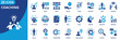 © Uniconlabs - Coaching icon set collection in flat style. Icon pack contains leadership, skill, mentor, guide, train, teach, support, advise, lead, grow, inspire, goal, focus, plan, motivate, action