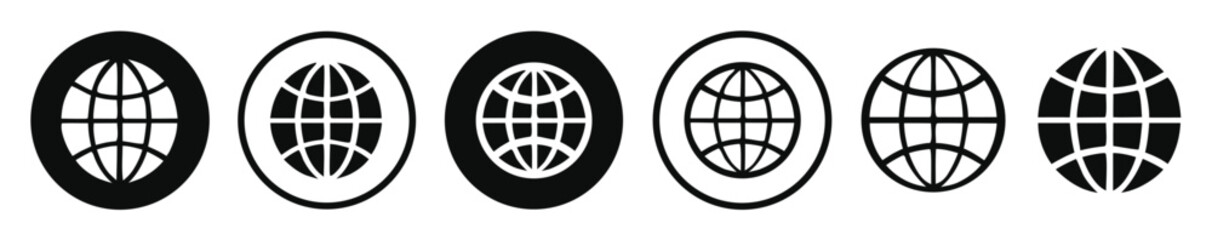High resolution globe or website icon set isolated on transparent background. design element for Website, app, business card, cv 
