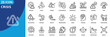 © Uniconlabs - Crisis icon set collection in outline style. Icon pack contains crisis, emergency, disaster, danger, threat, risk, alert, failure, breakdown, trauma