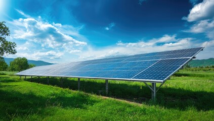 Solar Panels in a Green Field
