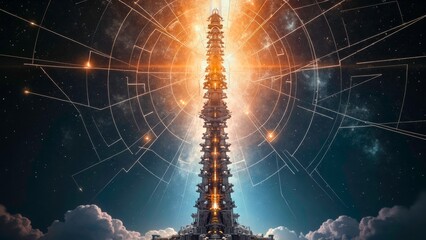 Wall Mural - Technology Tower Art Image