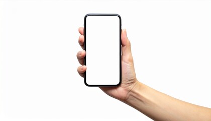 Smartphone in Hand A Modern Device with a Clean White Screen for Your Content