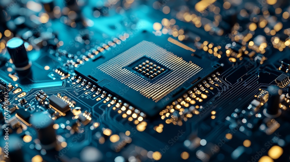 Circuit board. Technology background. Central Computer Processors CPU ...