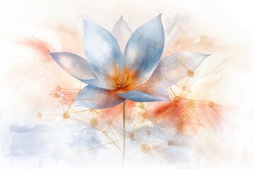 The Artistic Fusion of Nature and Science: Exploring the Beauty of a Blue Flower with a Golden Star