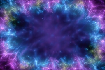 Wall Mural - Purple and blue nebula space frame background