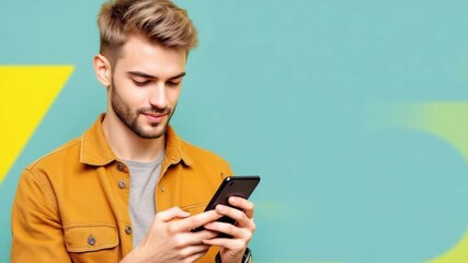 Man using smartphone