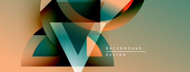 Wall Mural - Abstract geometric shapes blend, creating dynamic visual texture. Soft gradients offer modern aesthetic appeal. Background design element.