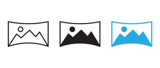 Image icon set. isolated on white background, vector illustration of landscape.