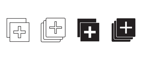 Add image icon set. isolated on white background, plus sign and photo symbol.