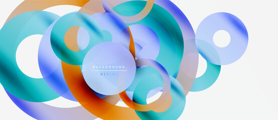 Wall Mural - abstract flowing shapes, vibrant colors, modern design. overlapping circles create dynamic visual te