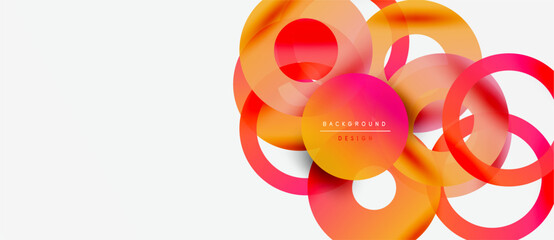 Wall Mural - abstract vibrant circles overlap, creating dynamic composition. warm colors dominate, with gradients