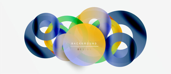 Wall Mural - abstract colorful circles overlap, creating dynamic visual effect. modern design elements suggest in