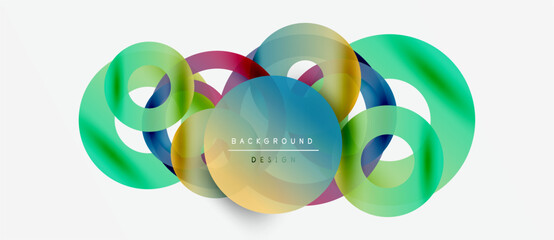 Wall Mural - abstract colorful circles overlap. modern design elements create dynamic visual impact. gradient hue