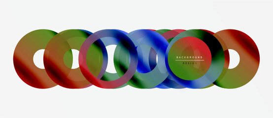 Wall Mural - colorful overlapping circles create modern abstract design. smooth gradients, vibrant hues, simple g