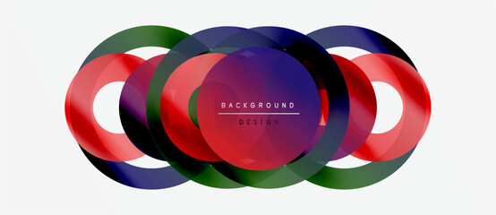Wall Mural - abstract colorful overlapping circles create dynamic visual effect. modern design element for backgr