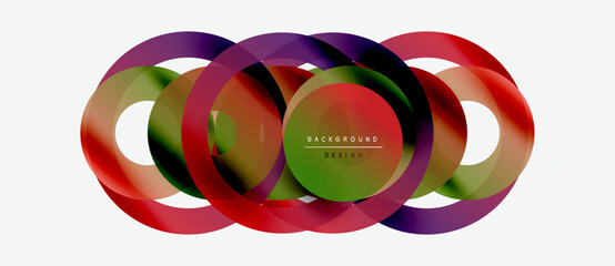Wall Mural - abstract colorful circles overlap creating dynamic visual effect. modern design element for backgrou