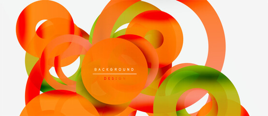 Wall Mural - abstract vector illustration. overlapping colorful shapes create dynamic composition. modern design 