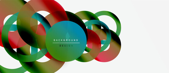 Wall Mural - abstract colorful circles overlap, creating dynamic visual effect. modern design elements suggest in