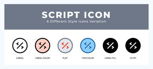 Scripts icon set. vector illustration.