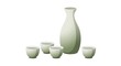 © DAYAT - Sake Ceremony Japanese Ceramic Bottle  Cups Vector Isolated on White.