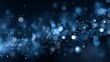 © Ameer - Blue glow particle abstract bokeh background with large soft light orbs dreamy festive blurred backdrop for holiday banners greeting cards web headers and product mockups with copy space