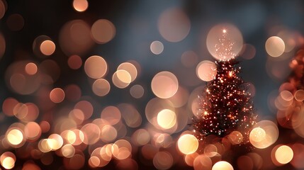Wall Mural - dreamy christmas background with large soft bokeh light circles, fully blurred festive glow, defocus