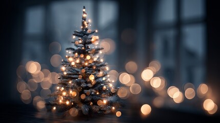 Wall Mural - dreamy festive bokeh with defocused christmas lights large soft glowing orbs on a blurred background