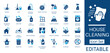 © Iconify - House cleaning icon set. Includes symbols for broom, mop, vacuum cleaner, and cleaning service. Solid vector icons for hygiene, sanitation, and disinfection.