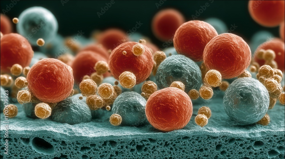 Microscopic View of Solid State Battery Interface with Particles Stock ...