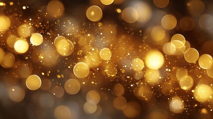 Wall Mural - dreamy golden christmas bokeh background with large soft glowing light orbs glittering festive abstr