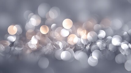 Wall Mural - silver christmas dreamy festive bokeh background with large soft glowing light orbs fully blurred ho