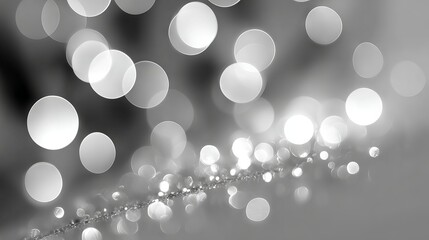 Wall Mural - silver christmas dreamy festive bokeh background with large soft glowing light orbs fully blurred ho