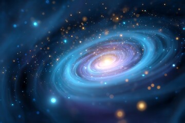 Wall Mural - Spiral galaxy with a bright blue center
