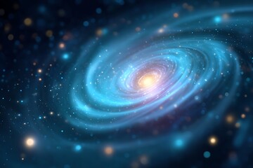 Wall Mural - Spiral galaxy with a bright blue center