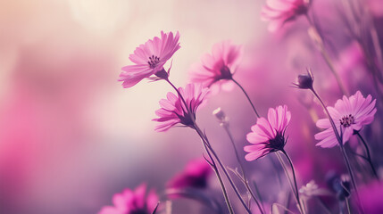 Wall Mural - Nature background with wild flowers