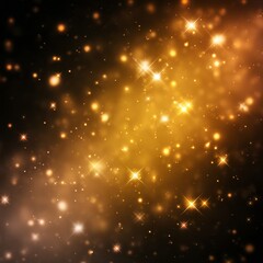Wall Mural - Golden Starry Bokeh Lights Abstract Background, Smooth Festive Texture, Elegant Modern Design