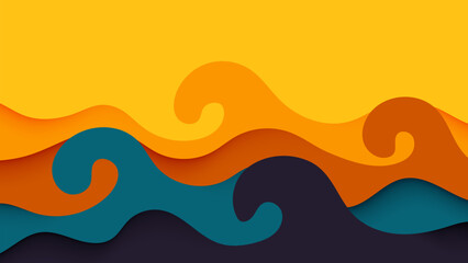 Wall Mural - abstract colorful vector background with wavy pattern and vibrant design
