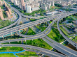 Aerial view of traffic in Shanghai