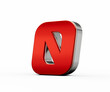 © Aqsa - Metallic Red number 0 or Zero with silver edges stands on a white background. 3d illustration